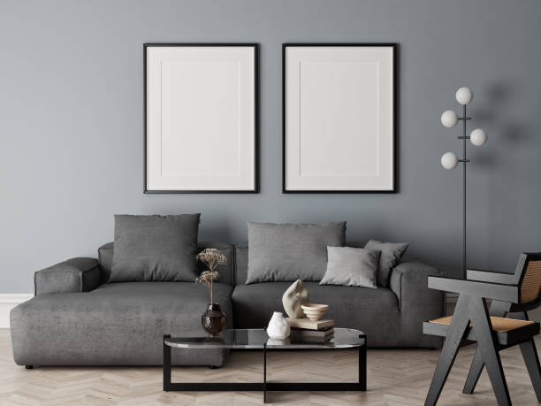 istock Interior space with mock up poster, 
Minimalism interior. 1439826490