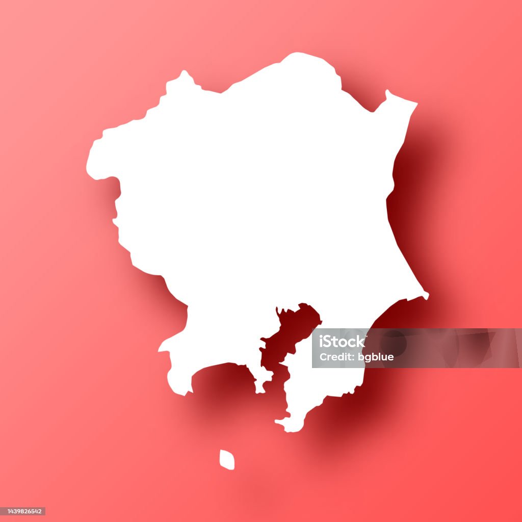 Kanto Map Vector Kanto Map On Red Background With Shadow Stock Illustration - Download ...