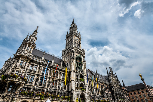 Majestic View Of Beautiful New City Hall In Munich, Germany