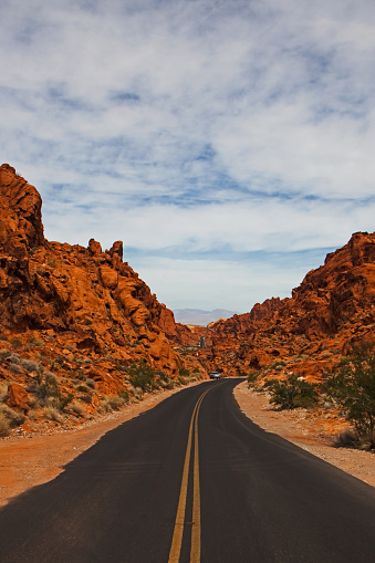 Panoramic view over the Valley of Fire State Park in Nevada, USA