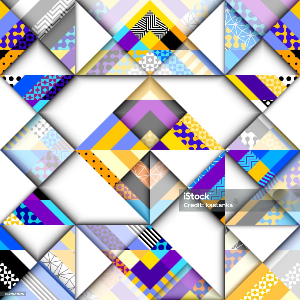 Geometric Abstract Pattern Intersection Style Seamless Vector Image ...