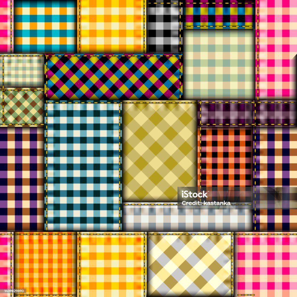Patchwork Textile Pattern Seamless Quilting Design Background Stock ...