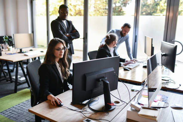 istock Busy Day In Bank Office 1439836323