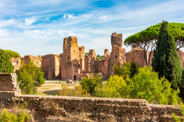 Baths of Caracalla (Terme di Caracalla) ruins in Rome, Italy stock photo