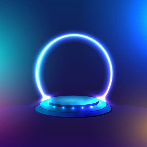 istock Place for ads. Pedestal, podium or platform, background for the presentation of products. 3d podium. 3D rendering podium. Product presentation blank podium. 1439838802