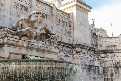 Fragment of Adriatic Fountain, Monument to Vittorio Emanuele II located in Piazza Venezia, Rome