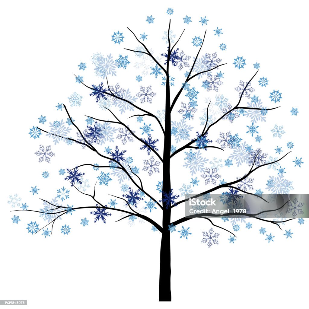 Frozen Tree Graphics Winter Frozen Tree Stock Illustration - Download Image Now - Abstract ...