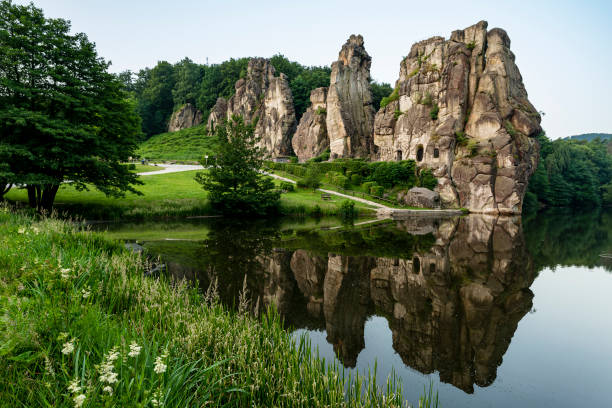 istock Tranquil landscape at the Externsteine rock formation 1439845257