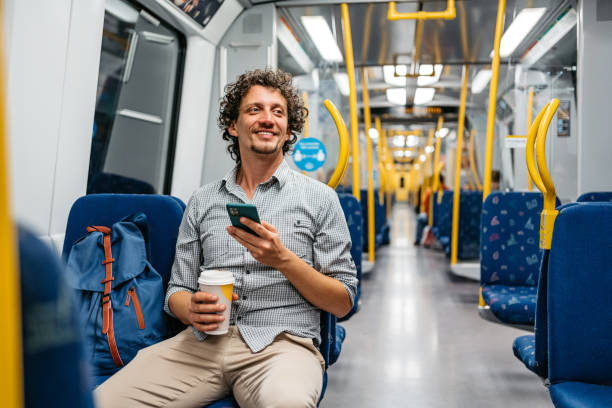istock Young Man Using Phone In A Subway Train In Stockholm 1439846309