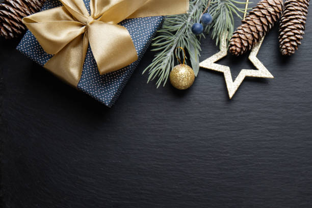 istock Christmas concept with baubles and gifts 1439846914