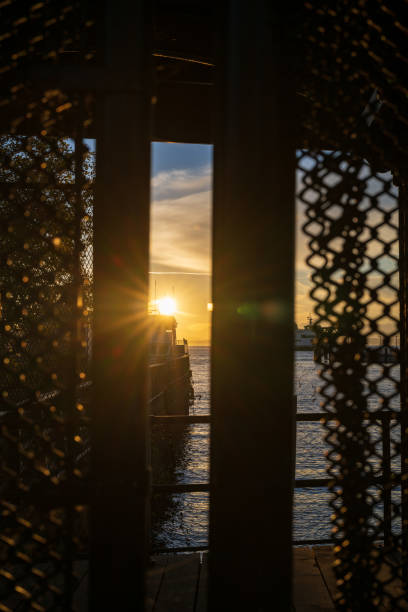 istock Puget Sound Sunset through a fence. 1439847712