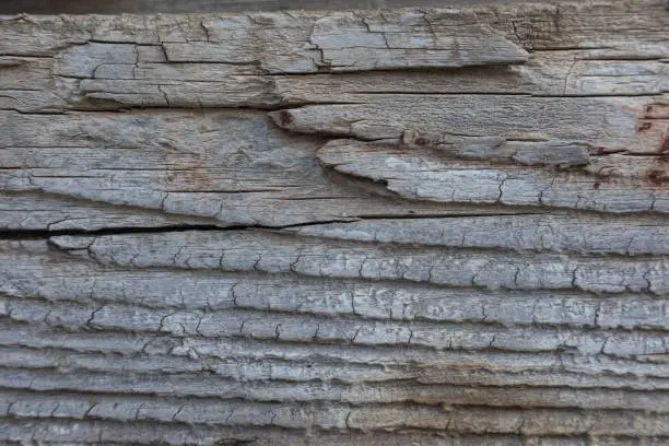 Old weathered wooden beam with distinctive grain - texture, pattern