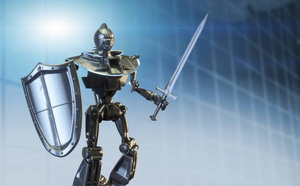 istock robot knight with sword and shield as a symbol of digital data protection 3d render 1439852753