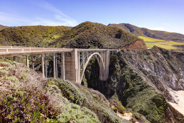 ハイウェイ 1-カリフォルニアの沿岸橋のビクスビークリーク橋 - point lobos state reserve big sur california beach ストックフォトと画像