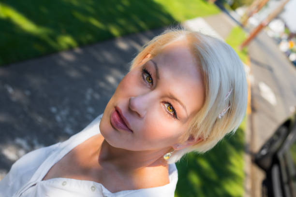 Beautiful white young woman portrait
