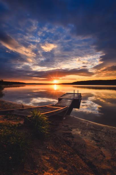 istock Sunrise on the lake. 1439862915