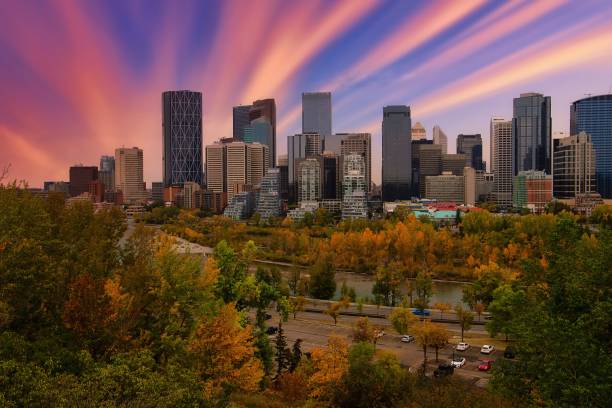 istock Warm Sunrise Over The Fall River Valley By Downtown Calgary 1439863581