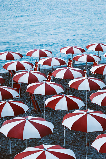 Beach umbrellas in Amalfi, Italy