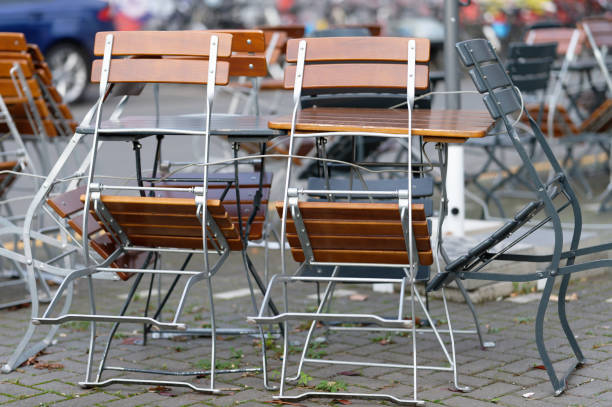 istock tables and chairs are secured with wire ropes 1439866956