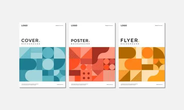 Vector illustration of Abstract modern geometric business cover, flyer and brochure template design set