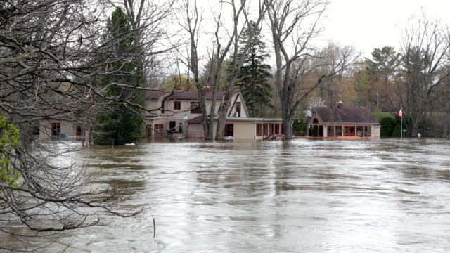 Houses Surrounded by Flood, Laval, Quebec, Canada
