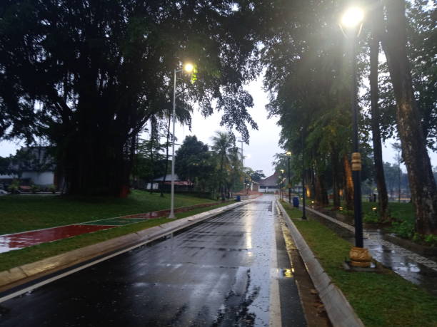 istock asphalt road after rain in the evening 1439875925