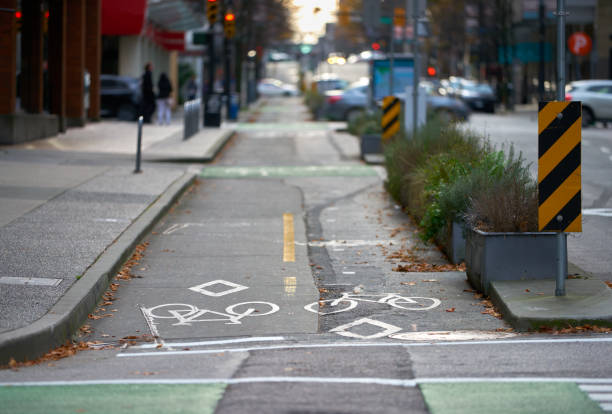 istock Urban Bike Lane Downtown 1439876284
