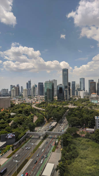 istock Jakarta with blue sky 1439887099