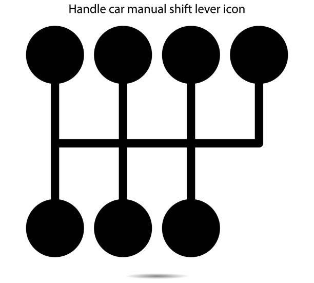 illustrations, cliparts, dessins animés et icônes de icône du levier de vitesses manuel de la voiture - gearshift handle isolated objects car