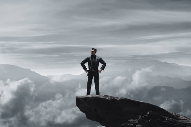 istock Business man on top 3d illustration 1439893535