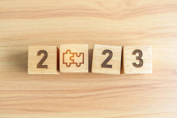 istock 2023 block with jigsaw puzzle icon. Business Process, Team, teamwork, Goal, mission, Resolution, strategy, plan, Action, partnership, cooperation , brainstorm and New Year start 1439897659