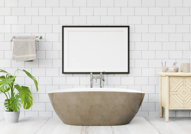 istock Poster frame in wash room 1439904487