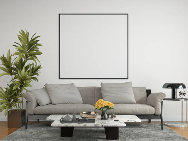 istock sofa in the room with a picture frame on the wall 1439905969