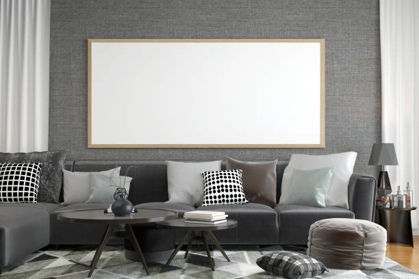 istock sofa in the room with a picture frame on the wall 1439905972