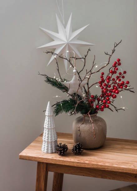 istock Christmas decorations on a wooden table. Christmas Interior decor 1439908392
