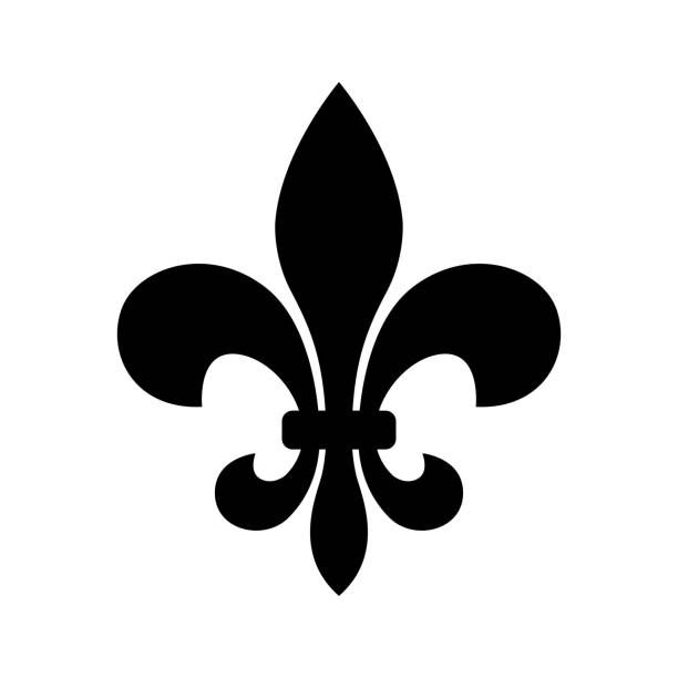 illustrations, cliparts, dessins animés et icônes de fleur de lis - modèle de conception vectorielle d’icône héraldique en fond blanc - french renaissance