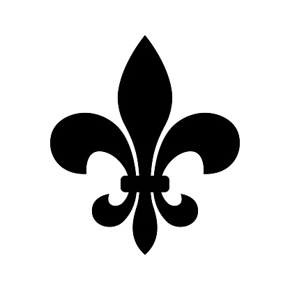 fleur de lis - heraldic icon vector design template in white background