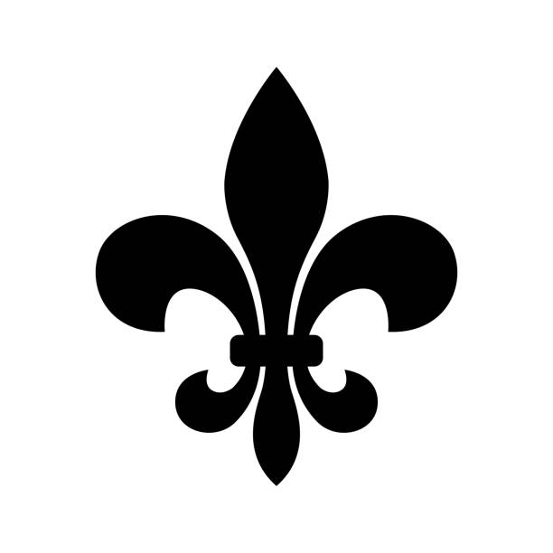 fleur de lis - heraldic icon vector design template in white background fleur de lis - heraldic icon vector design template in white background fleur stock illustrations