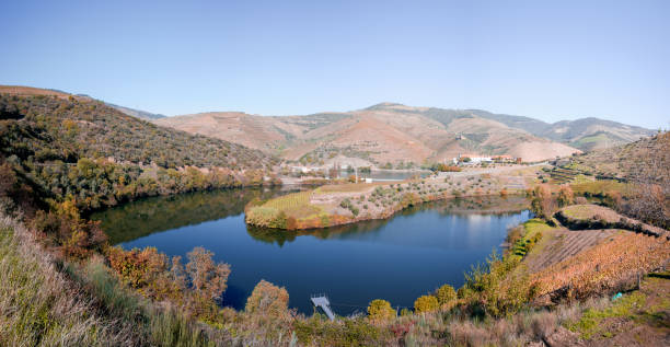 View from the viewpoint over the mouth of the Tedo River that flows into the Douro River