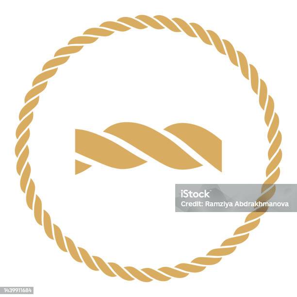 Pirate Rope Icon Vector Round Frame Golden Pirate Rope Stock Illustration - Download ...