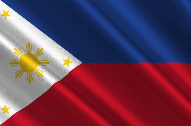 flaga republiki filipin jest krajem archipelagowym w azji południowo-wschodniej. - southeast england illustrations stock illustrations