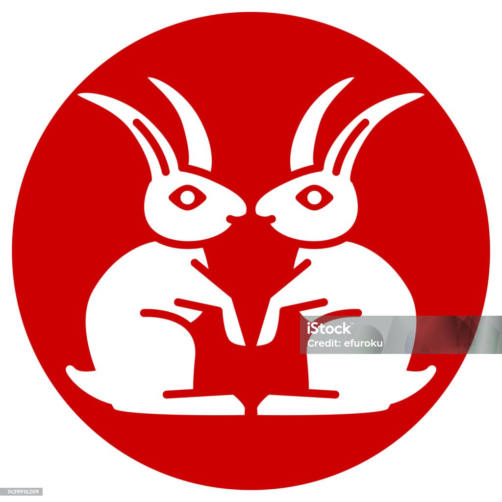 Japanese Kamon Rabbit Rabbit Of Kamon Vector Illustration Stock Illustration - Download Image ...