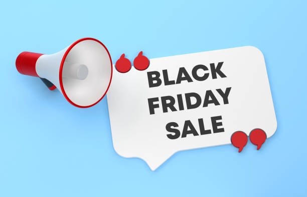 istock Speech bubble and megaphone that says Black Friday Sale 1439917428