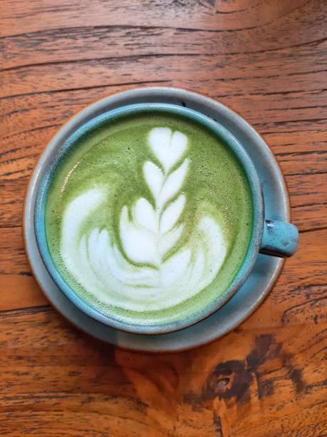 istock matcha latte with beautiful heart-shaped foam 1439919287