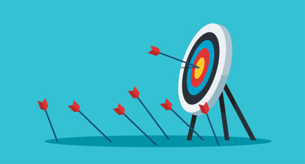 Archery target. Goal achieve concept vector illustration Archery target. Goal achieve concept vector illustration archery target group of objects target sport stock illustrations