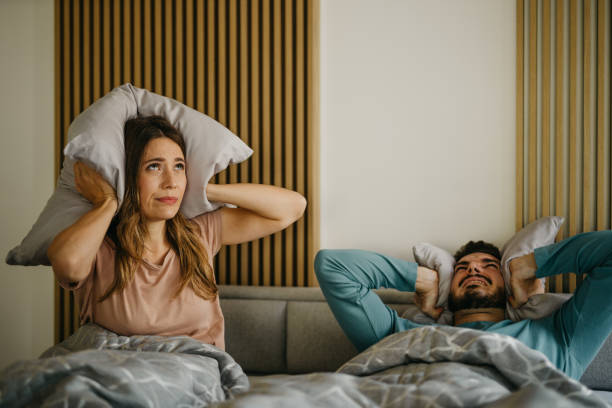 Neighbor is so loud stock photo