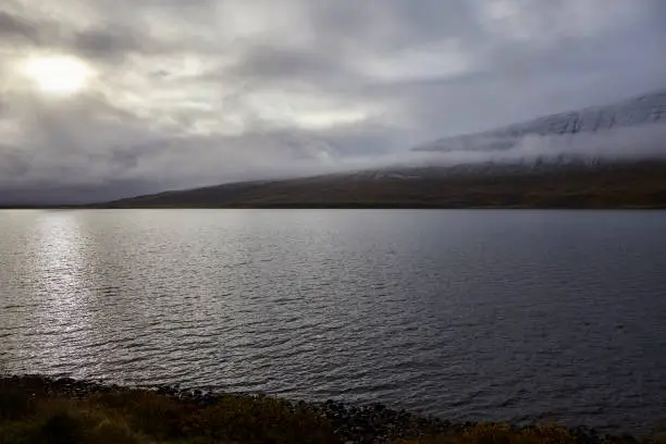 Photo of Lake Ljosavatn at autumn in North Iceland