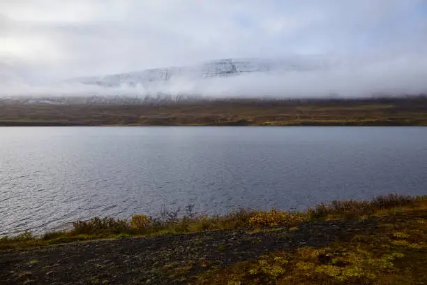 Photo of Lake Ljosavatn at autumn in North Iceland