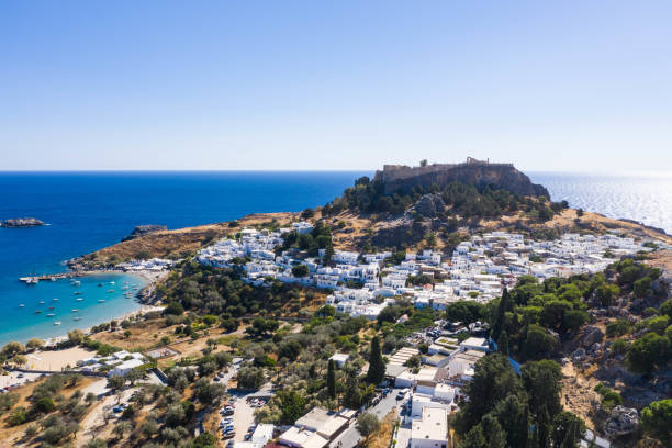 istock Ancient greek town Lindos, Rhodes island, Greece 1439927295