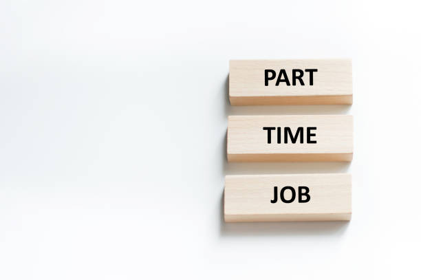 istock Part-time job text on three wooden bars on a white background 1439931950